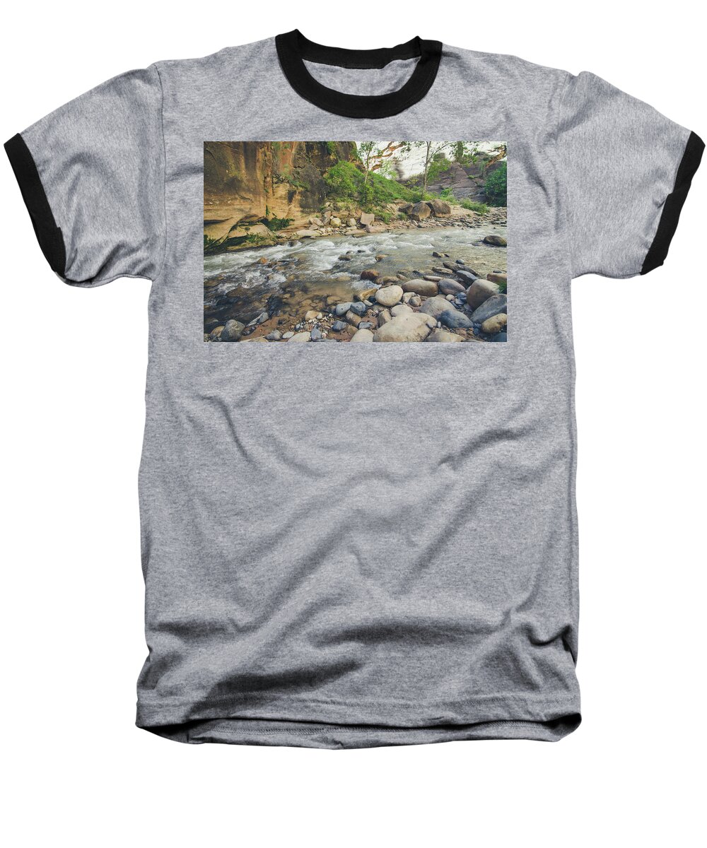 Landscape Baseball T-Shirt featuring the photograph The River Hike by Margaret Pitcher