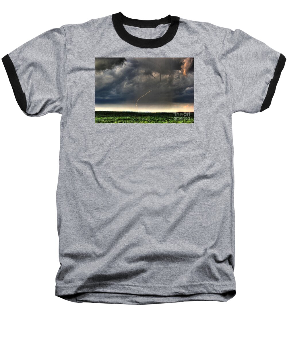Tornado Baseball T-Shirt featuring the photograph The Rope by Thomas Danilovich