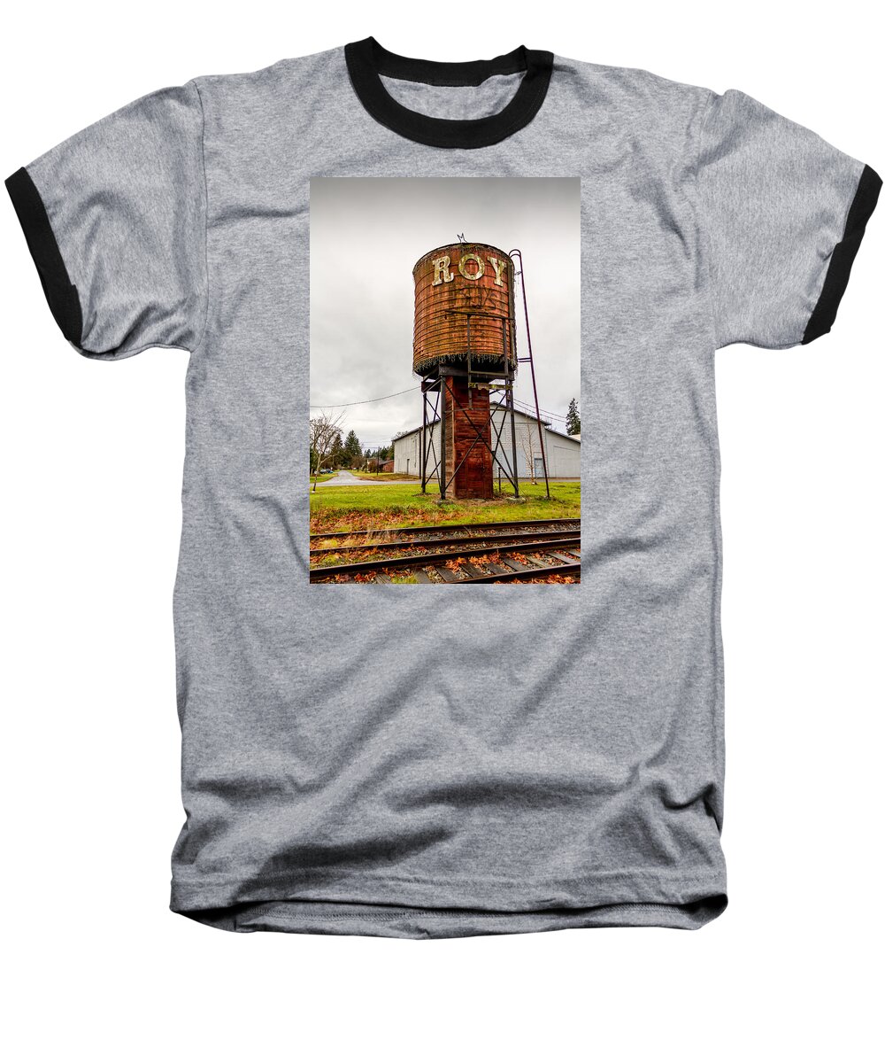 Roy Baseball T-Shirt featuring the photograph The Roy Water Tower by Rob Green