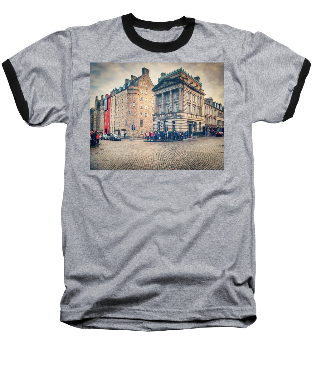 Royal Mile Edinburgh Architecture Scotland Baseball T-Shirt featuring the photograph The Royal Mile by Ray Devlin