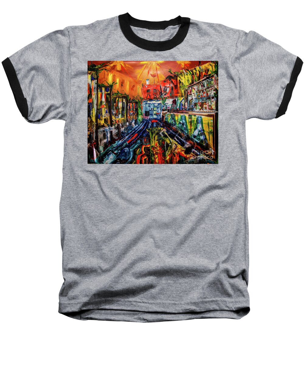 Sangria Baseball T-Shirt featuring the painting The Sangria Jug by James Lavott