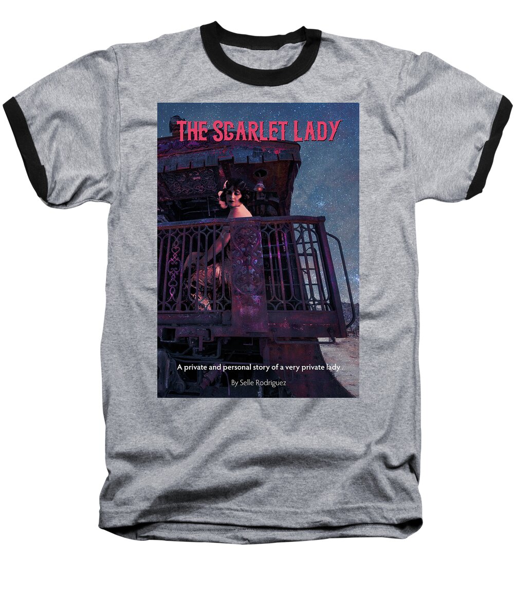 Book Cover Baseball T-Shirt featuring the digital art The Scarlet Lady Book Cover by Sandra Selle Rodriguez