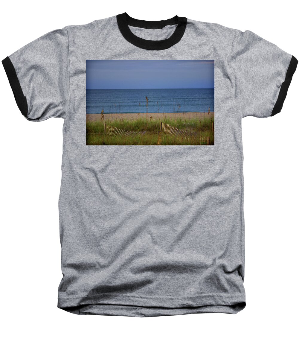 Sea Baseball T-Shirt featuring the photograph The Sea Shore Line by Roberta Byram