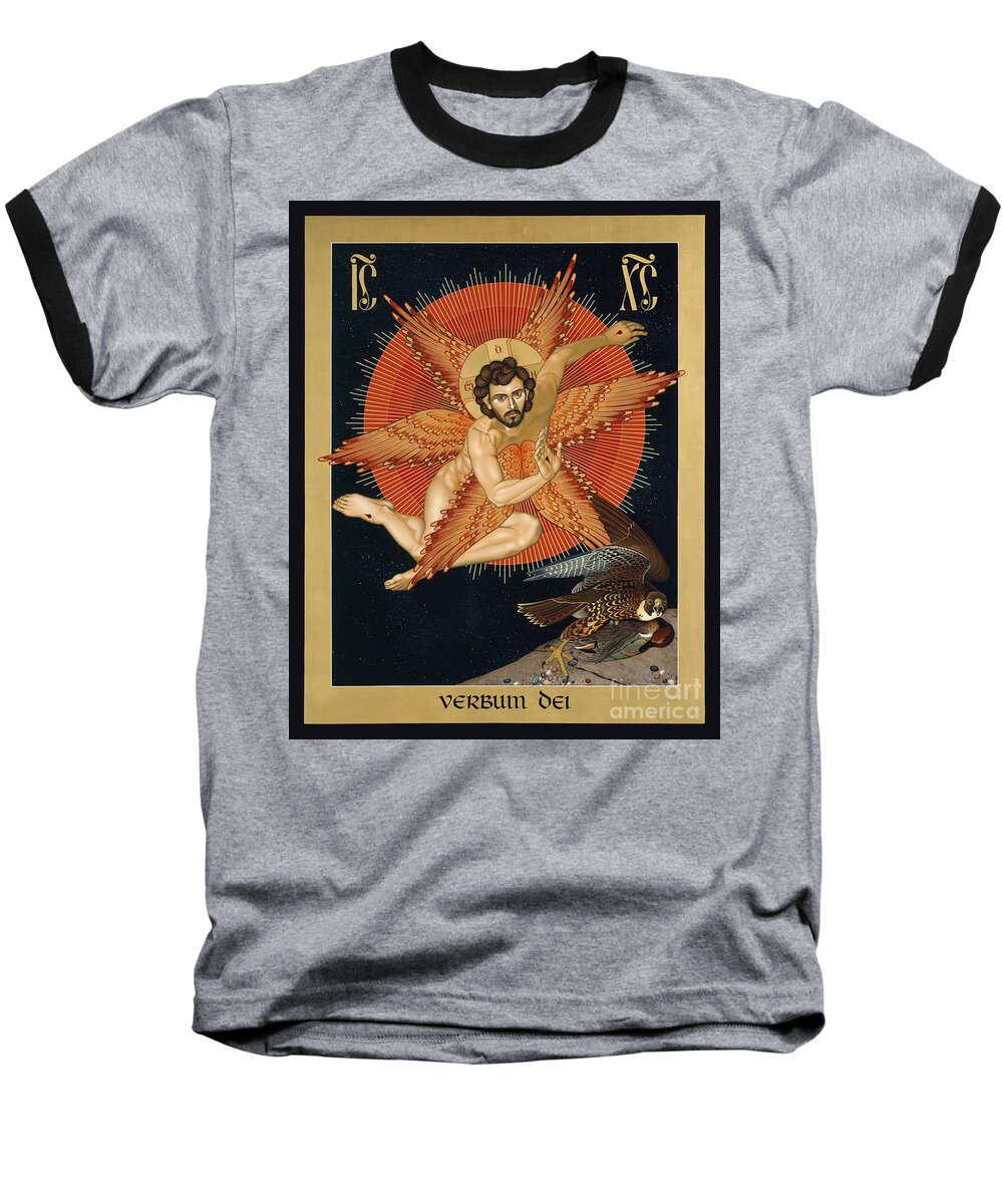 The Seraphic Christ Baseball T-Shirt featuring the painting The Seraphic Christ - RLSEC by Br Robert Lentz OFM