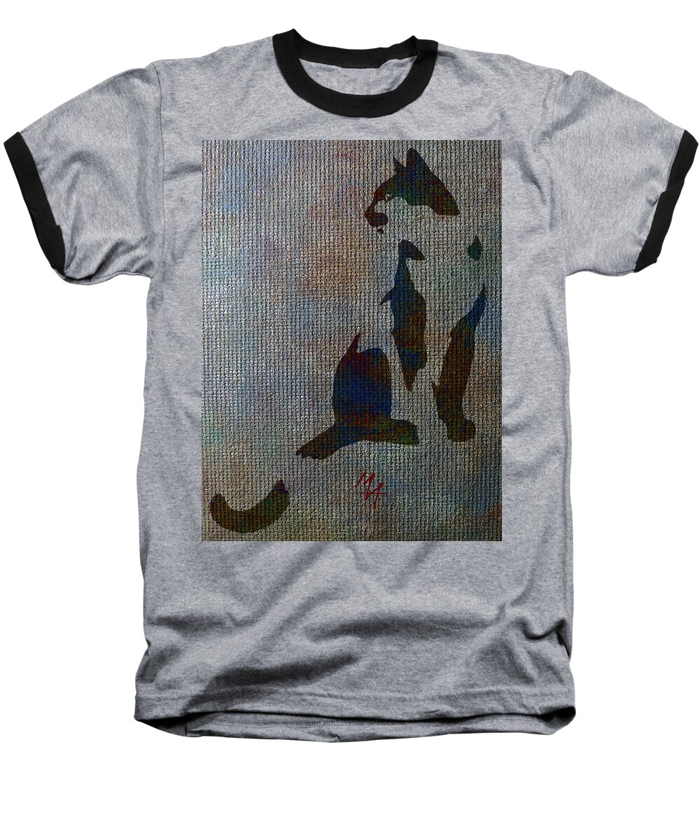 Cat Baseball T-Shirt featuring the digital art The Spotted Cat by Attila Meszlenyi