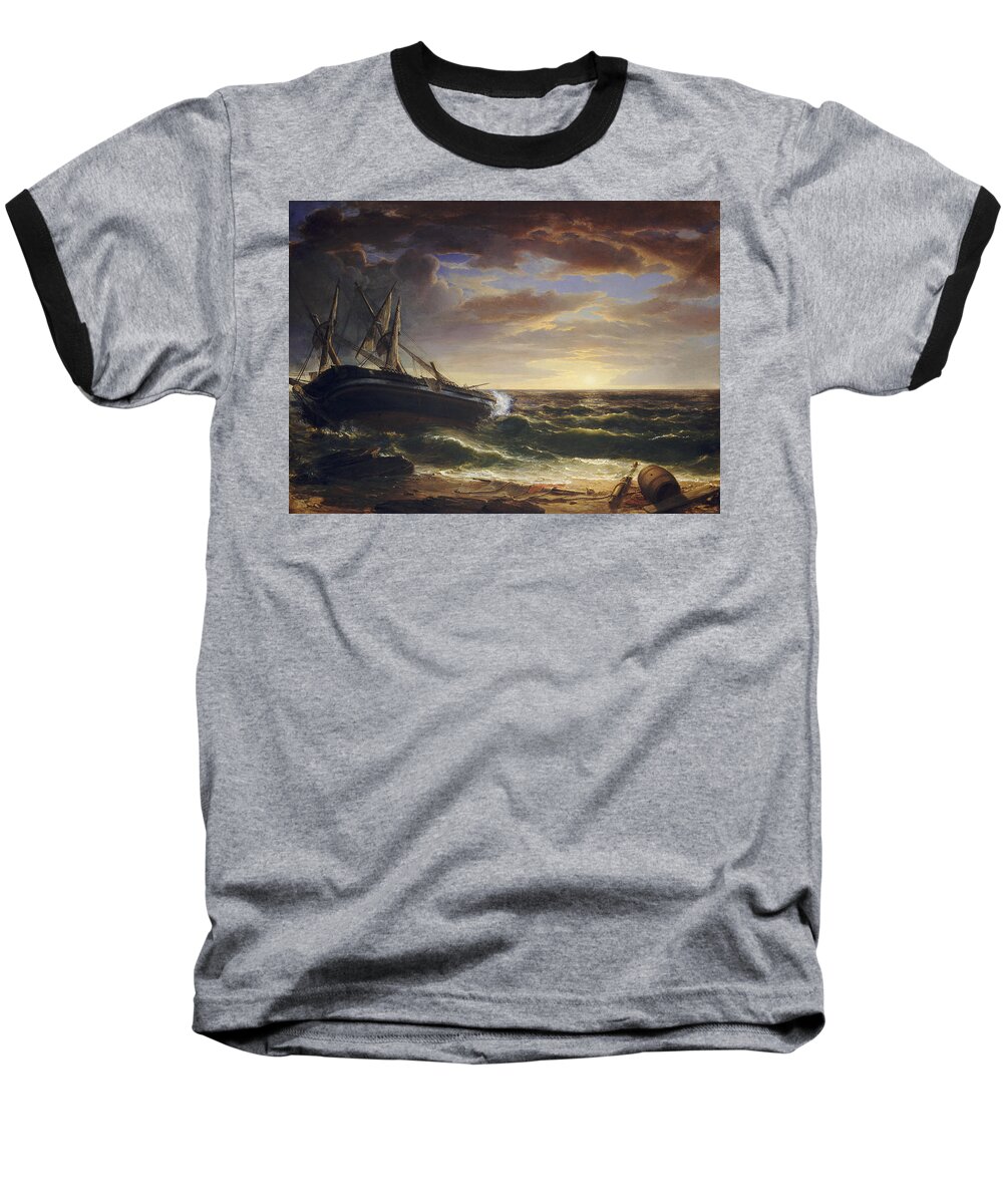 Art Baseball T-Shirt featuring the painting The Stranded Ship by Asher Brown Durand