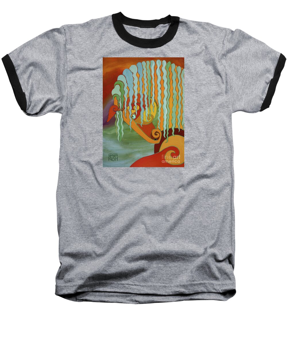 Horse Baseball T-Shirt featuring the painting The Tao of Intensity by Barbara Rush