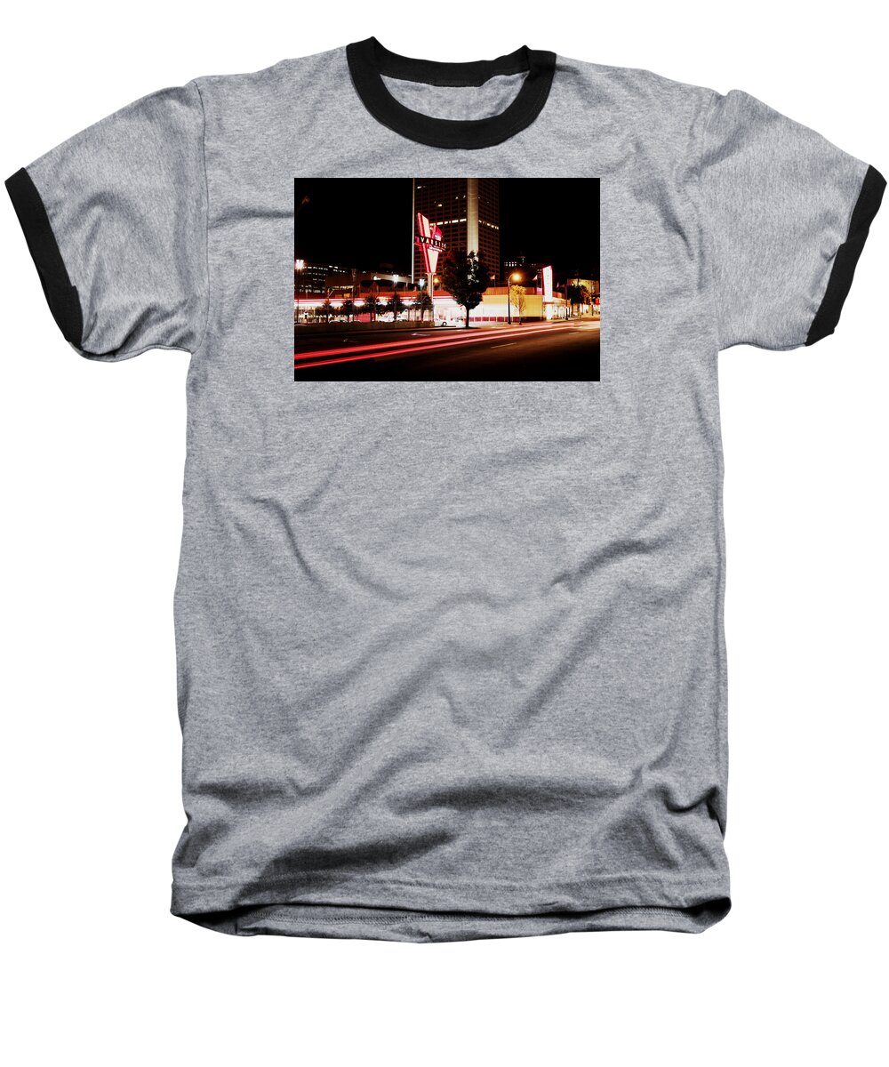 Long Exposure Baseball T-Shirt featuring the photograph The Varsity by Mike Dunn