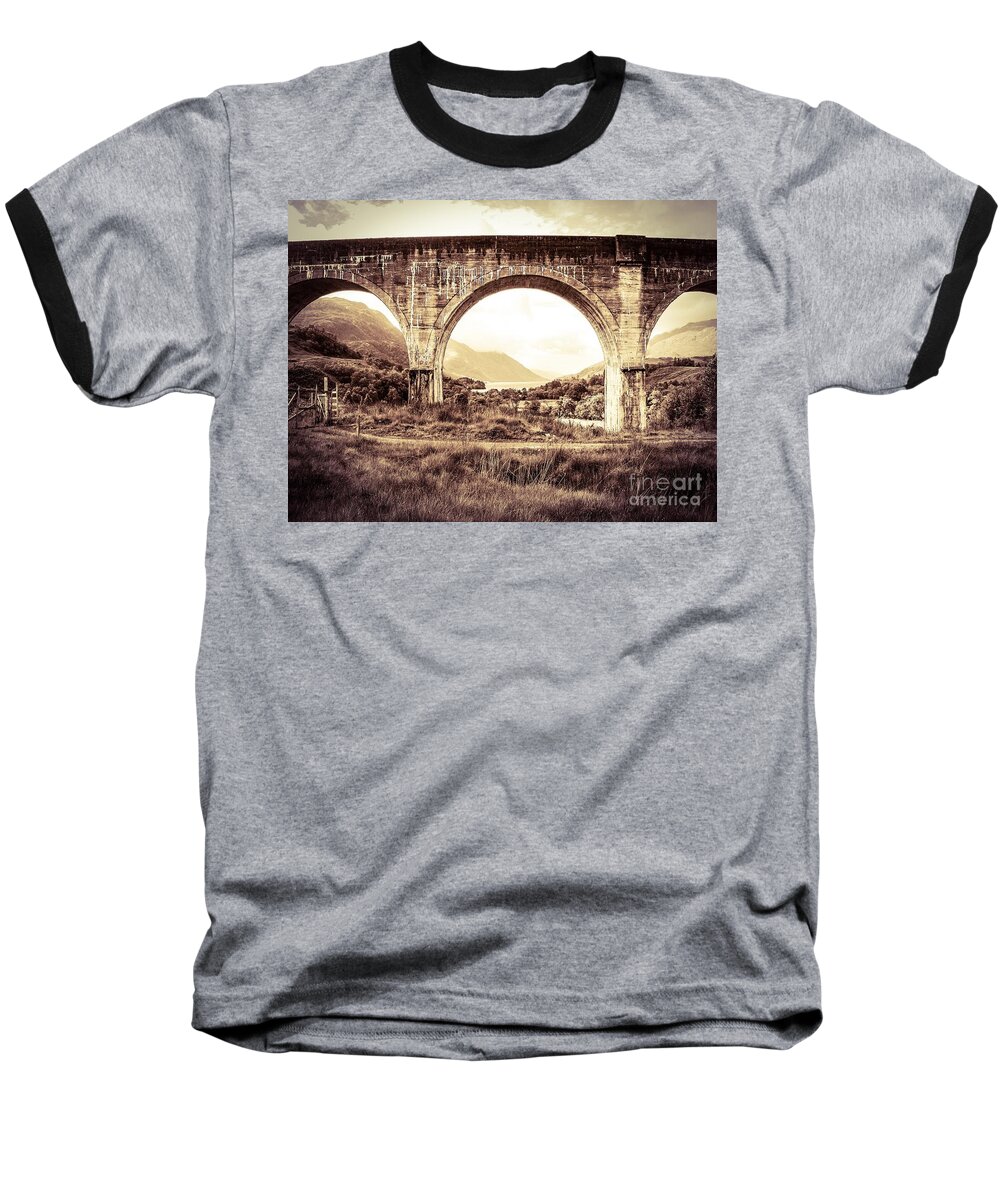 Scotland Baseball T-Shirt featuring the photograph The Viaduct and the Loch by Denise Railey