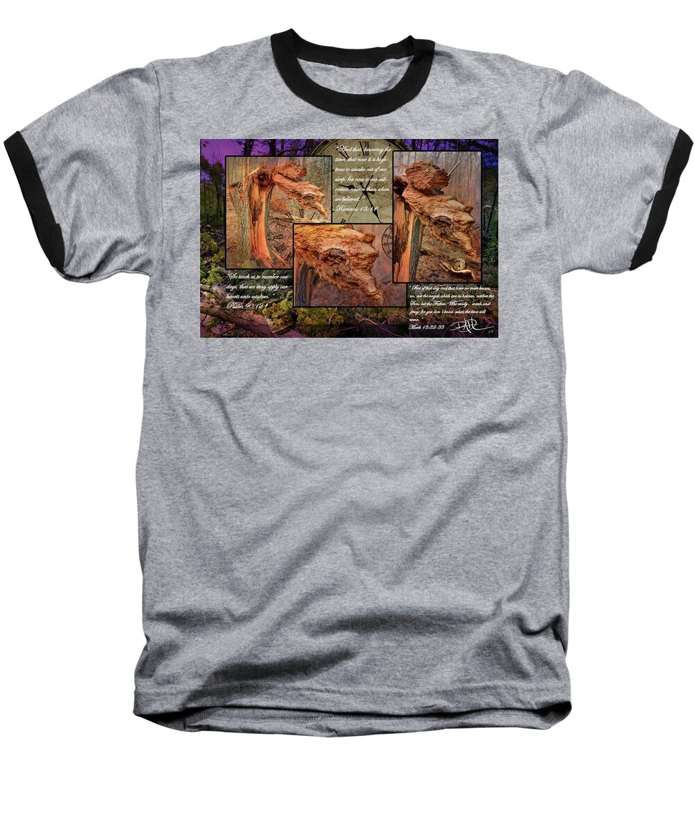 Grunge Baseball T-Shirt featuring the digital art The Wait by Ricardo Dominguez