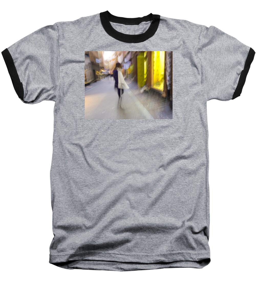 Impressionist Baseball T-Shirt featuring the photograph The White Scarf by Alex Lapidus