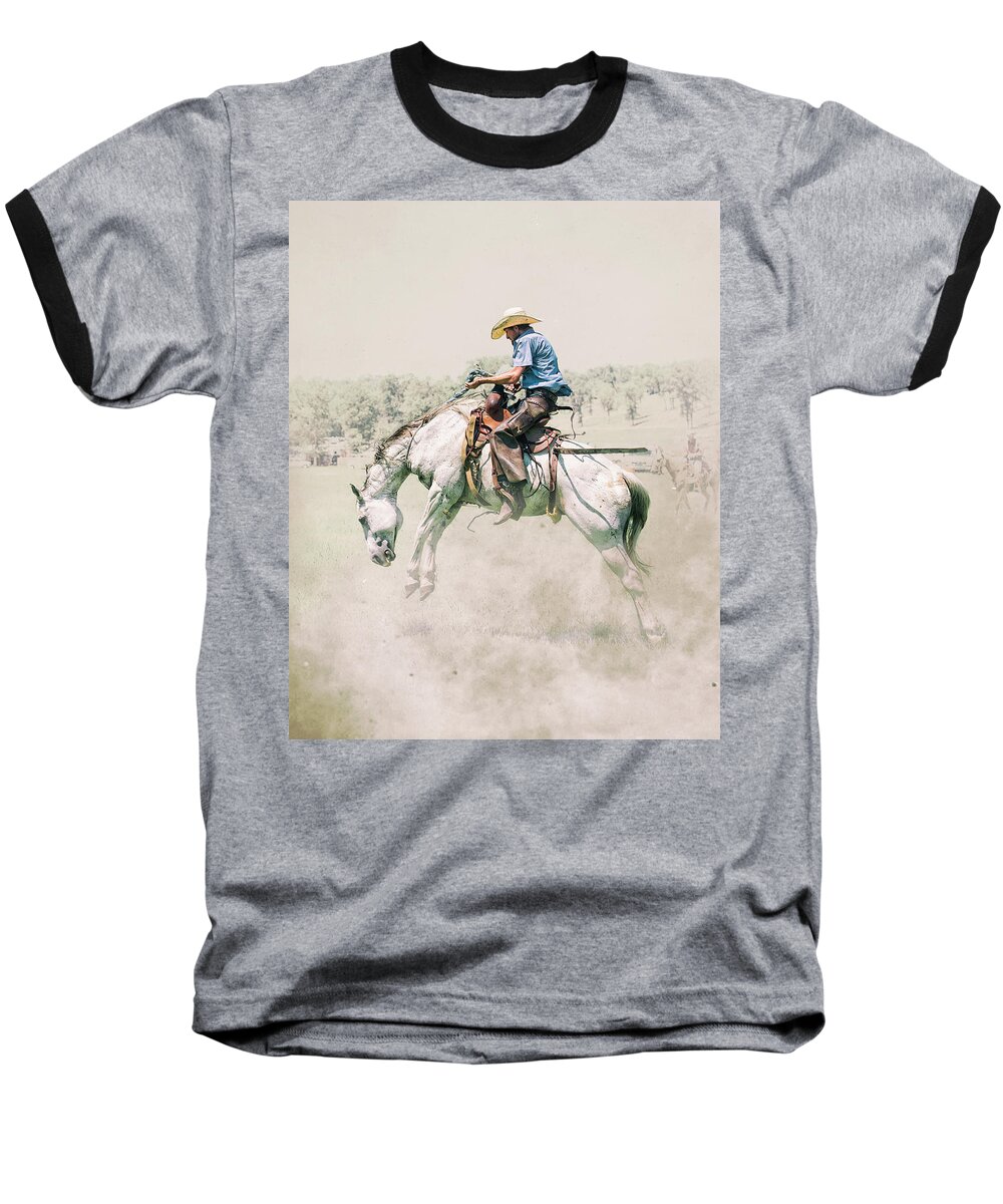 Western Art Baseball T-Shirt featuring the photograph The Wild Wild West by Ron McGinnis