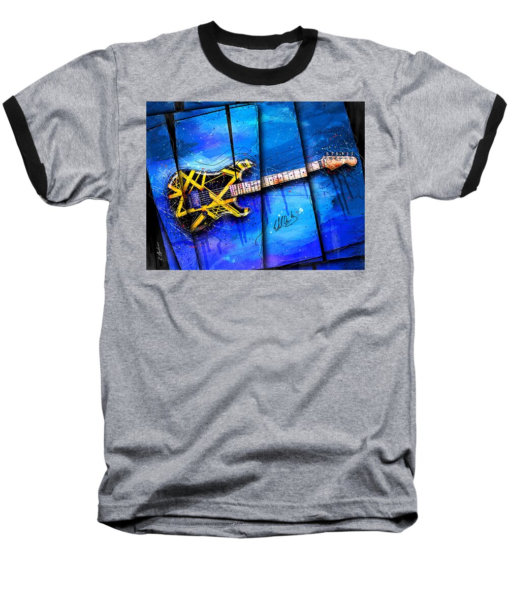 Guitar Baseball T-Shirt featuring the digital art The Yellow Jacket by Gary Bodnar