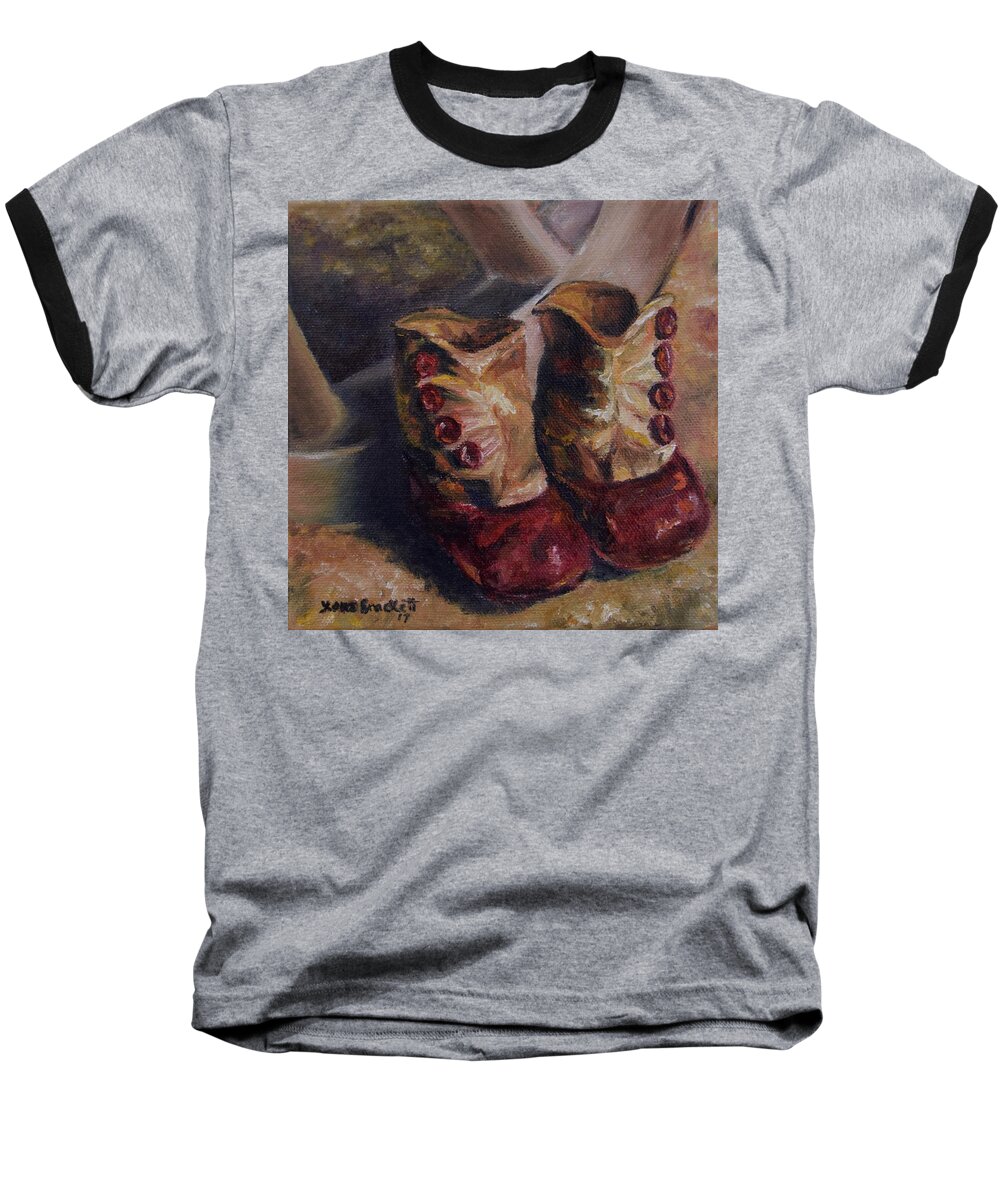 They Walked And Walked And Walked Baseball T-Shirt featuring the painting They walked and walked and Walked by Lori Brackett