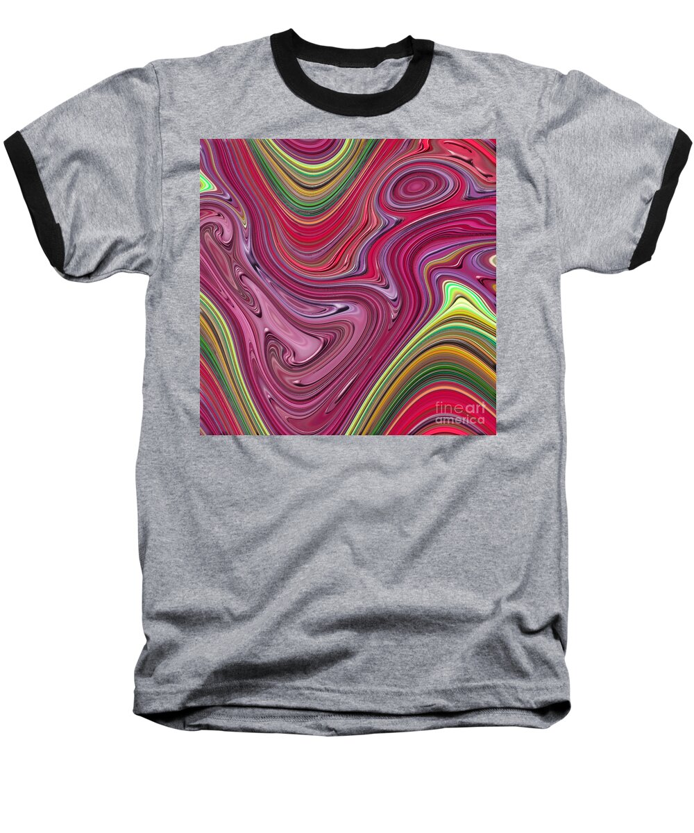 Colorful Baseball T-Shirt featuring the digital art Thick Paint Abstract by Melissa A Benson