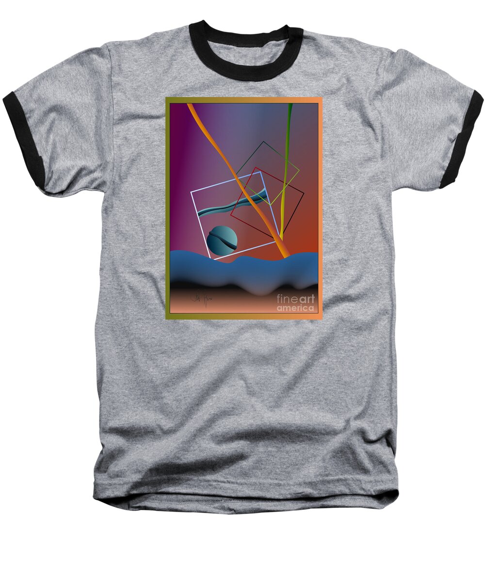 Thinking Baseball T-Shirt featuring the digital art Thinking About The Future by Leo Symon