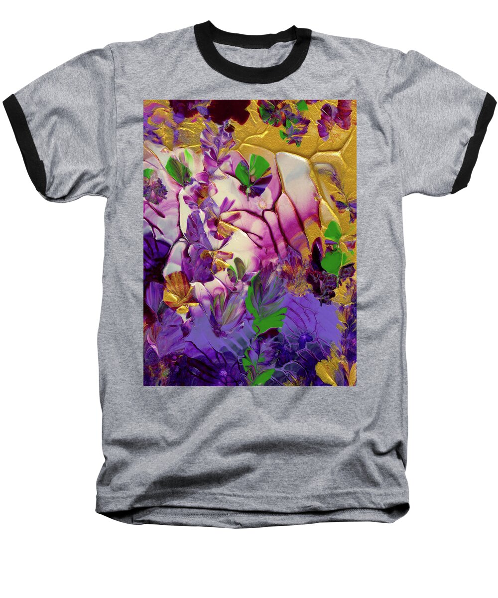 Flowers Baseball T-Shirt featuring the painting This Planet Earth by Nan Bilden