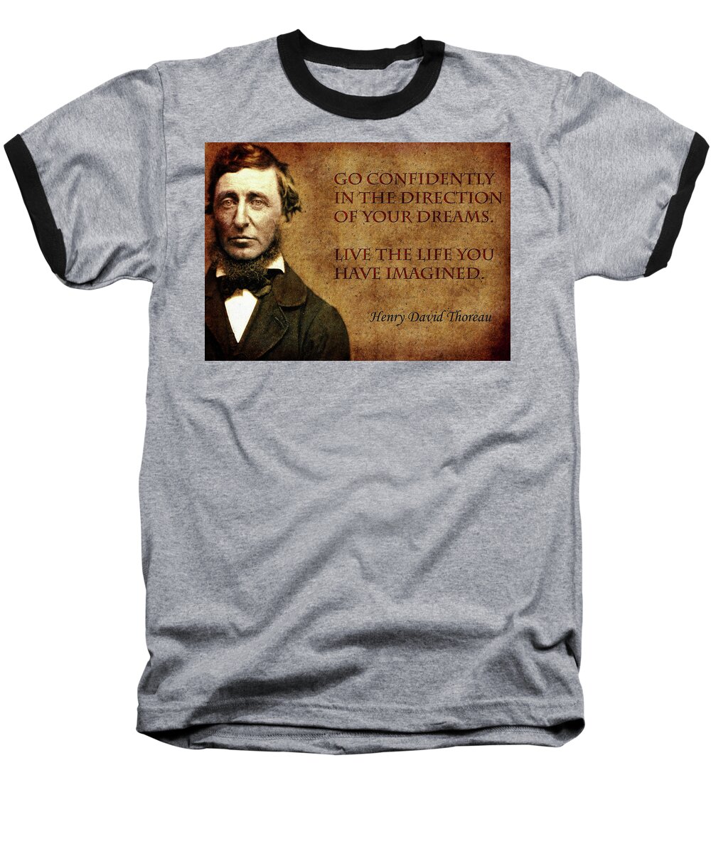 Thoreau Baseball T-Shirt featuring the photograph Thoreau Quote 1 by Andrew Fare