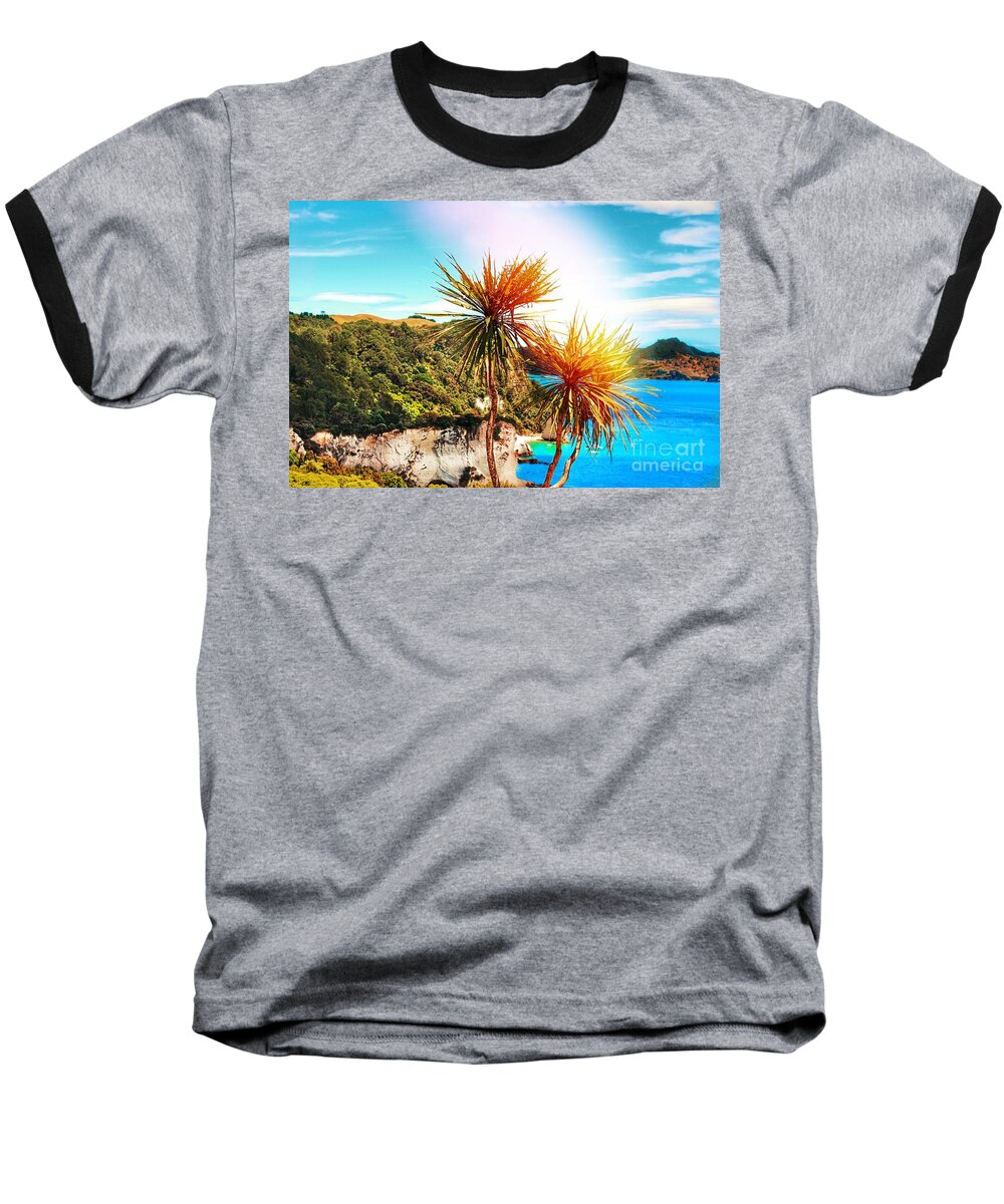 Cabbage Tree Baseball T-Shirt featuring the photograph Ti Kouka by HELGE Art Gallery