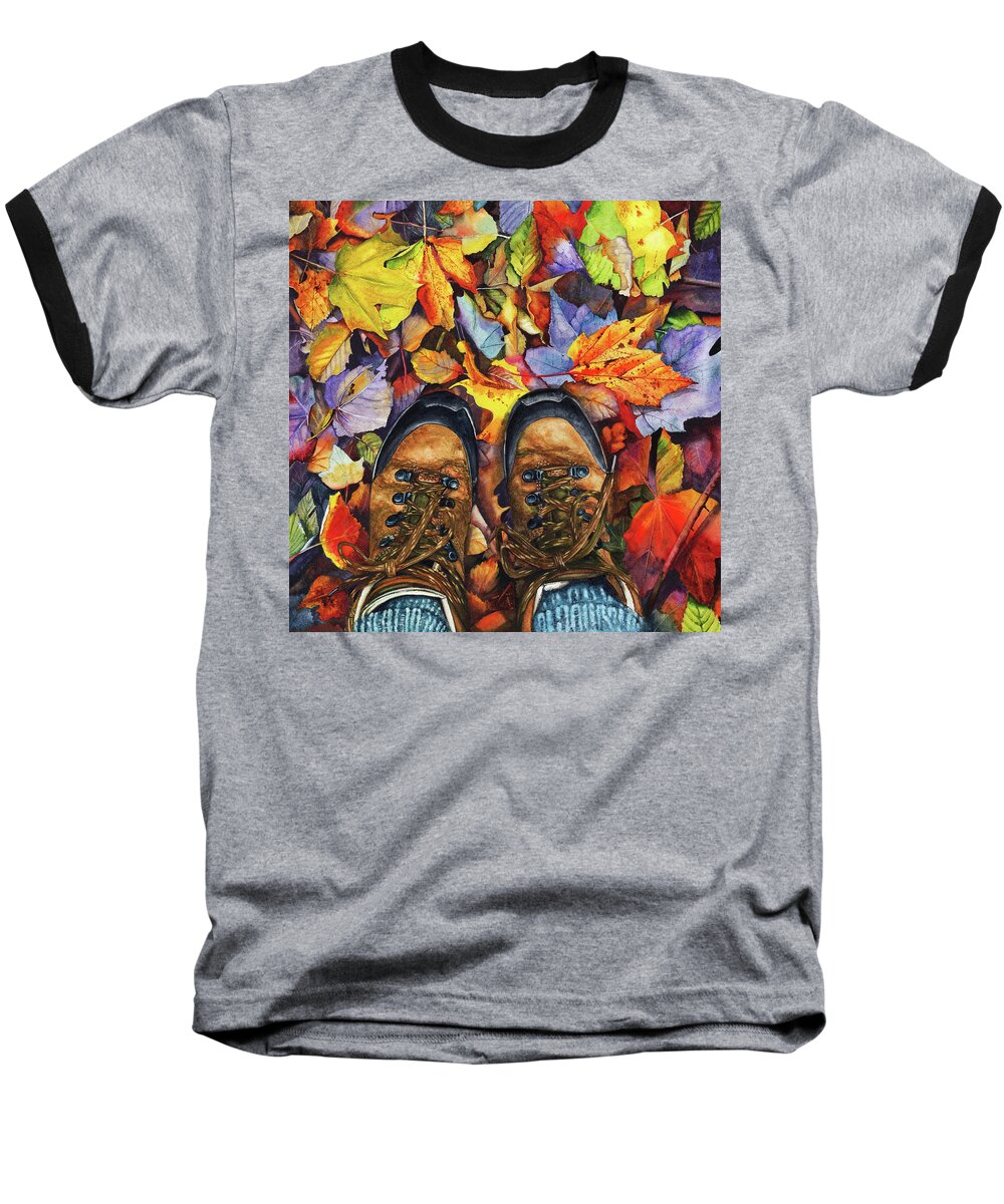 Leaves Baseball T-Shirt featuring the painting Timberland by Peter Williams