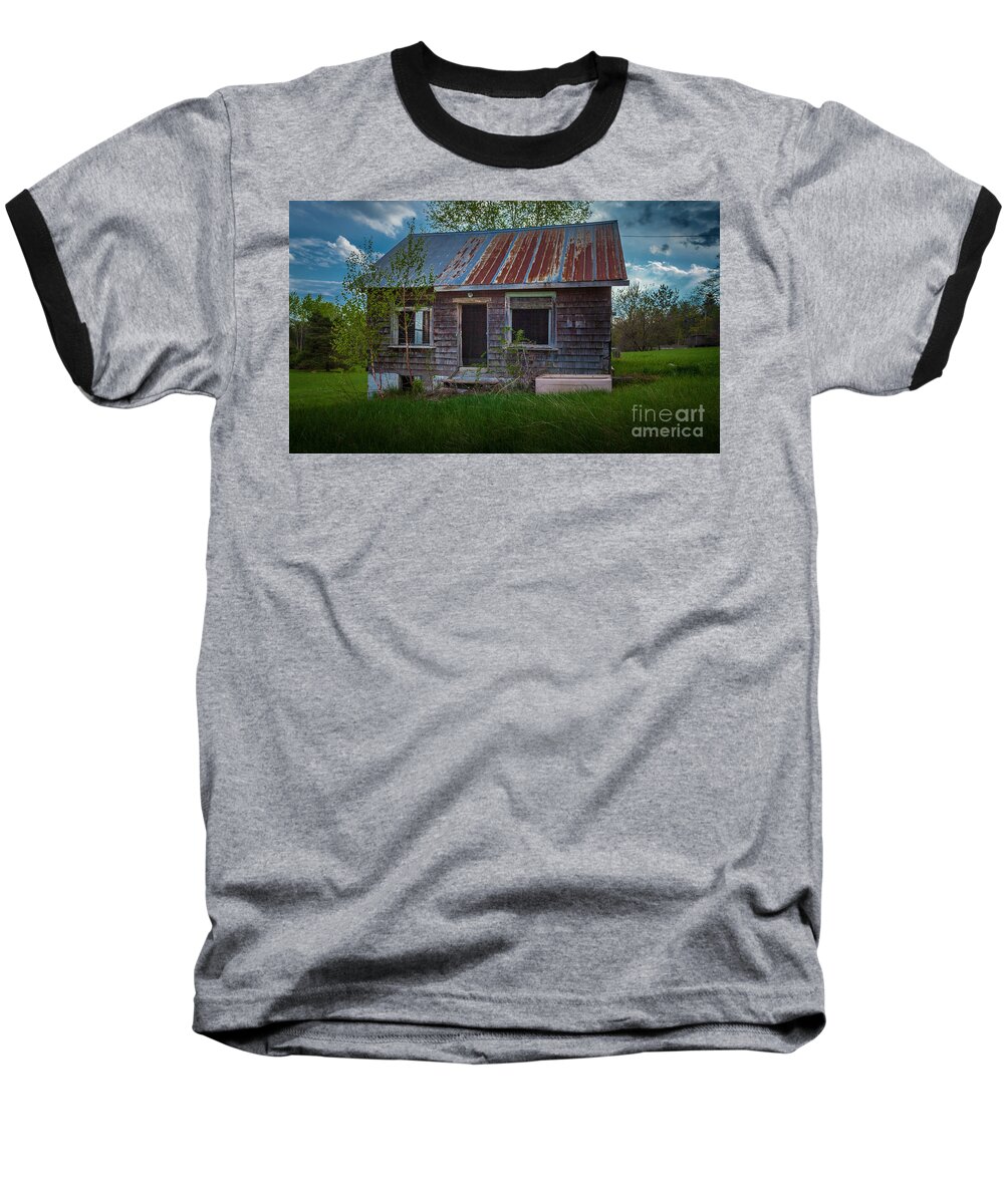Abandoned Baseball T-Shirt featuring the photograph Tiny Farmhouse by Roger Monahan