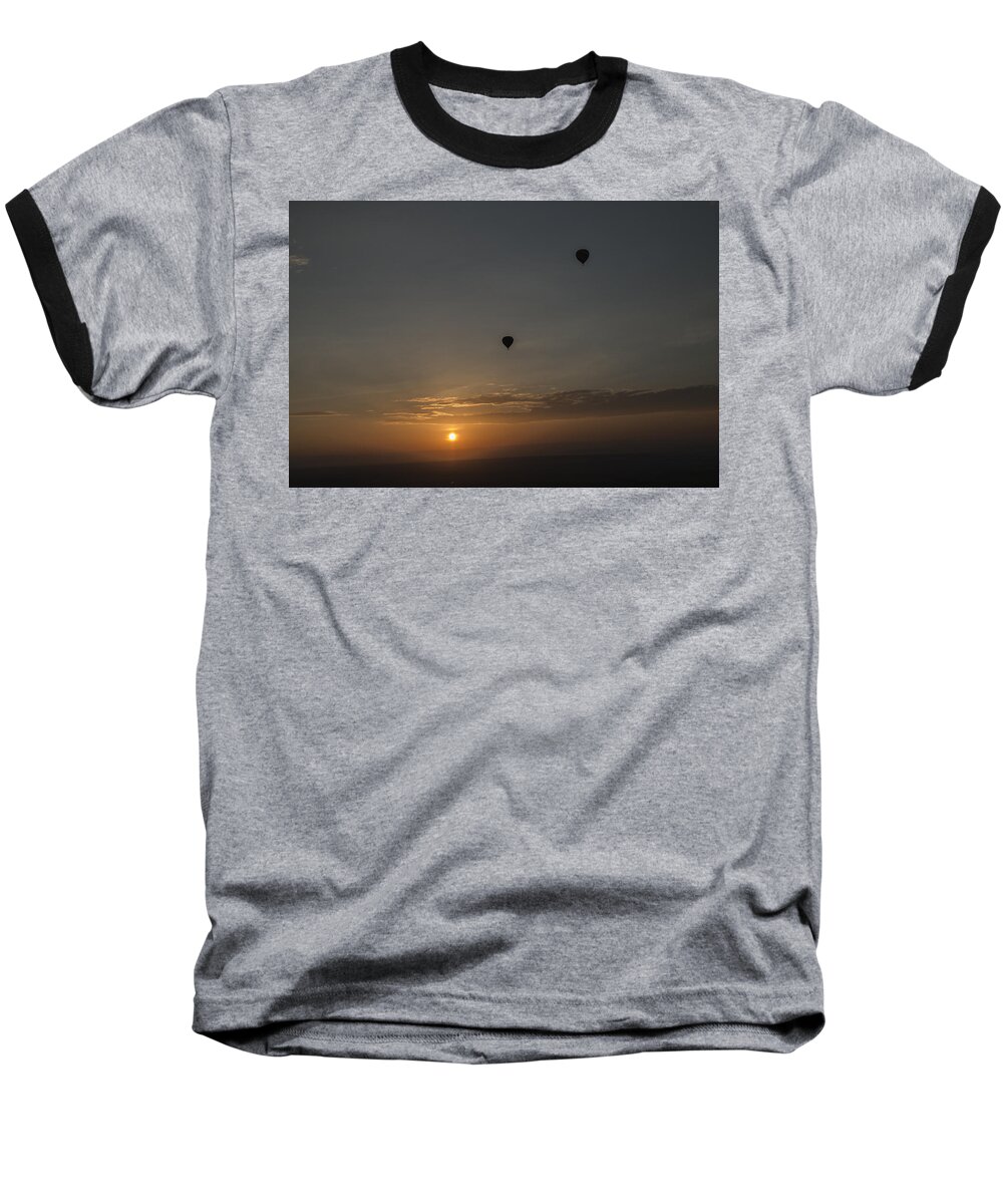 #infinity #beyond #silhouettes #morning #sunrise #hot_air_balloon Baseball T-Shirt featuring the photograph To Infinity And Beyond by Ramabhadran Thirupattur