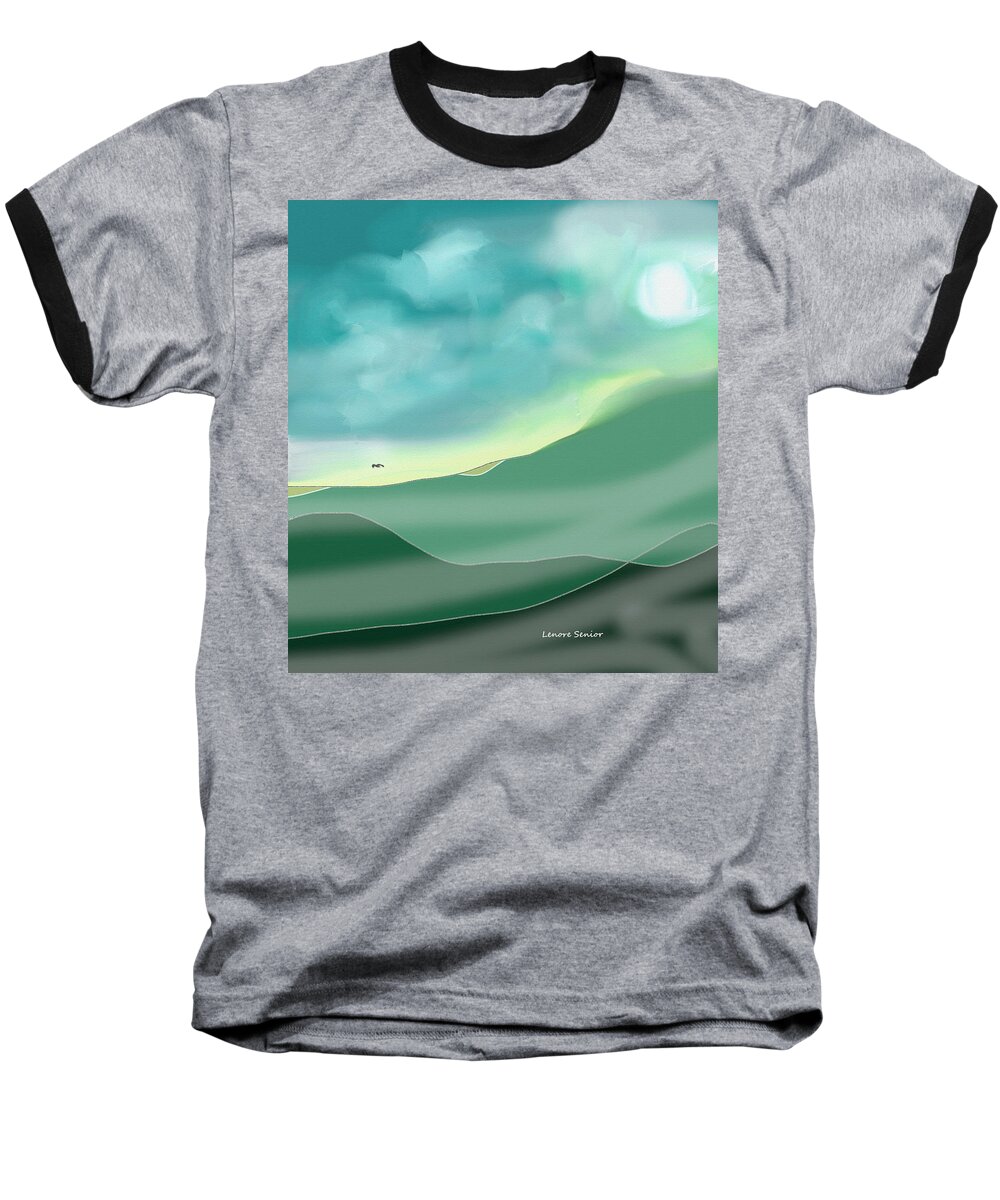 Minimal Baseball T-Shirt featuring the painting Today by Lenore Senior