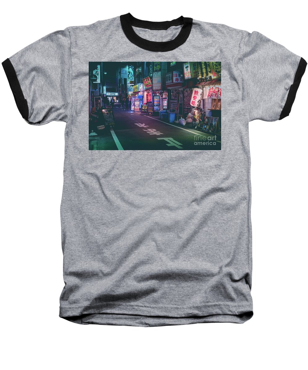 Tokyo Baseball T-Shirt featuring the photograph Tokyo Side Streets, Japan by Perry Rodriguez