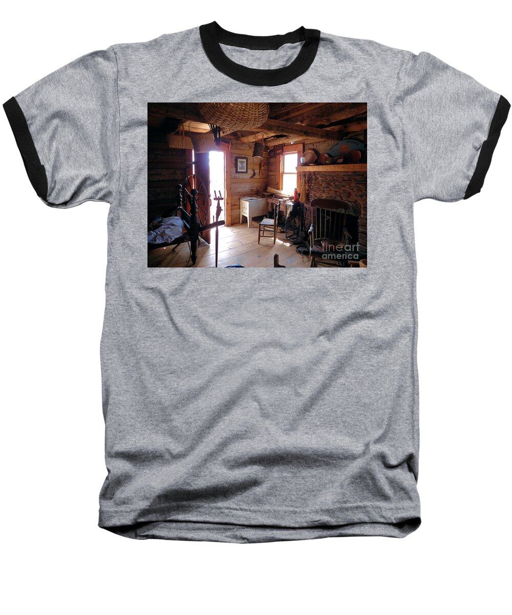 Cabin Baseball T-Shirt featuring the photograph Tom's Old Fashion Cabin by Nicole Angell