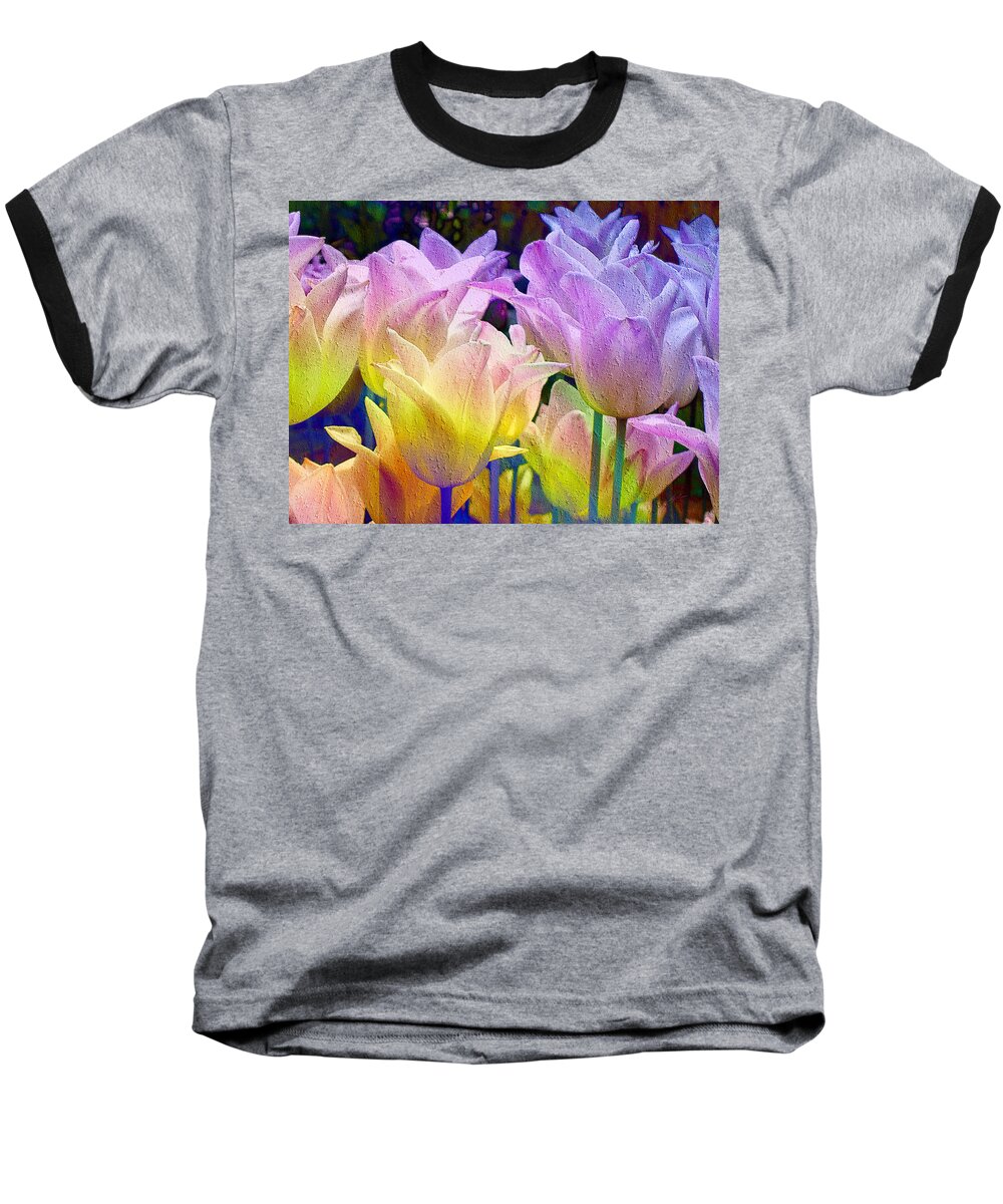 Totally Tulips Two Baseball T-Shirt featuring the digital art Totally Tulips Two by Kiki Art