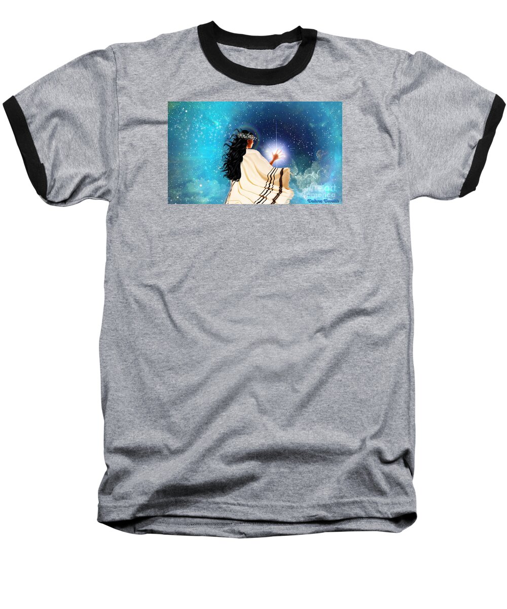 Light Baseball T-Shirt featuring the digital art Touch The Light by Dolores Develde