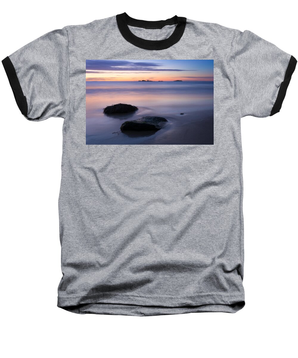 Tranquil Morning Baseball T-Shirt featuring the photograph Tranquil Morning Singing Beach by Michael Hubley