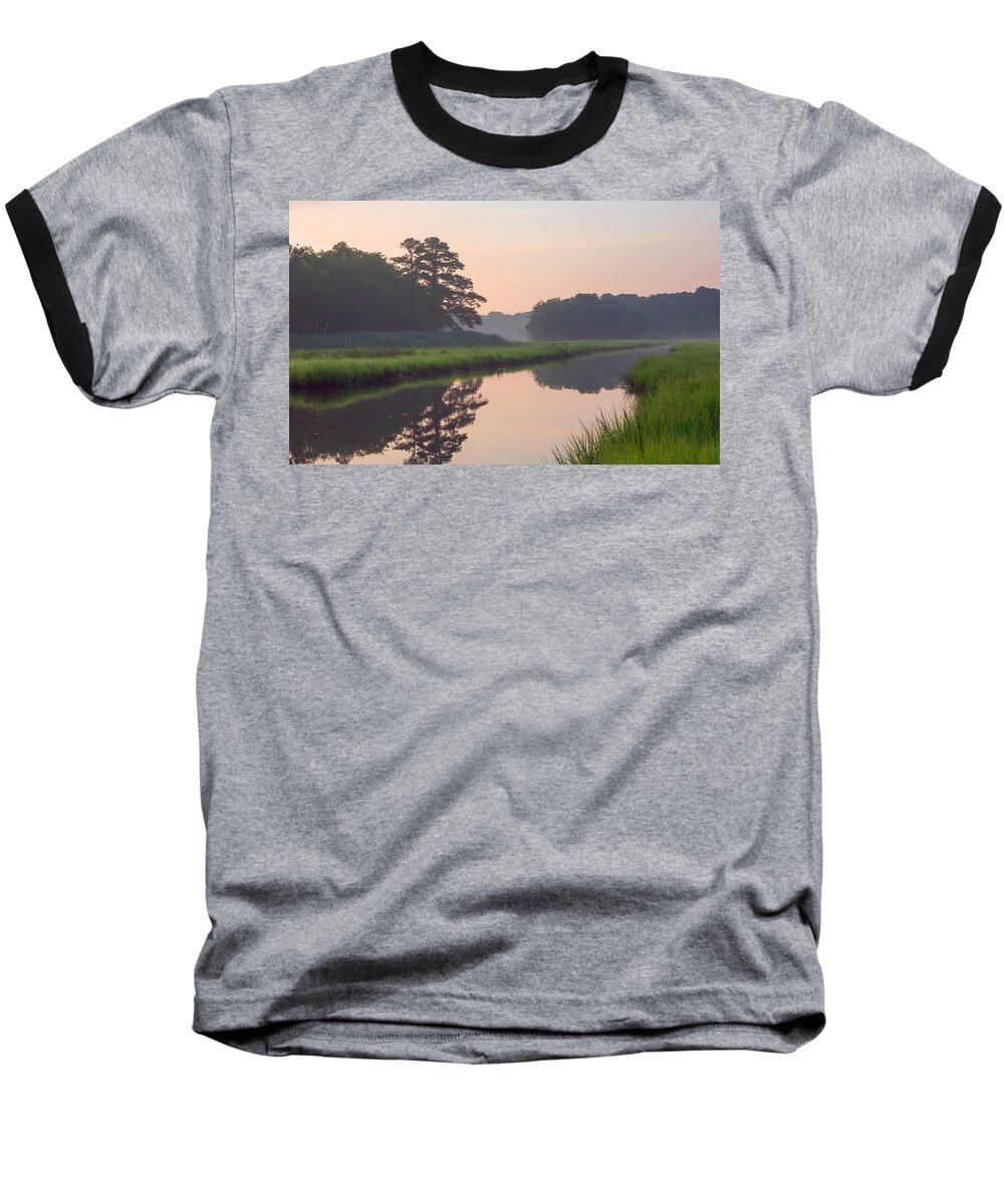 Pond Baseball T-Shirt featuring the photograph Tranquil Reflections by Allan Levin