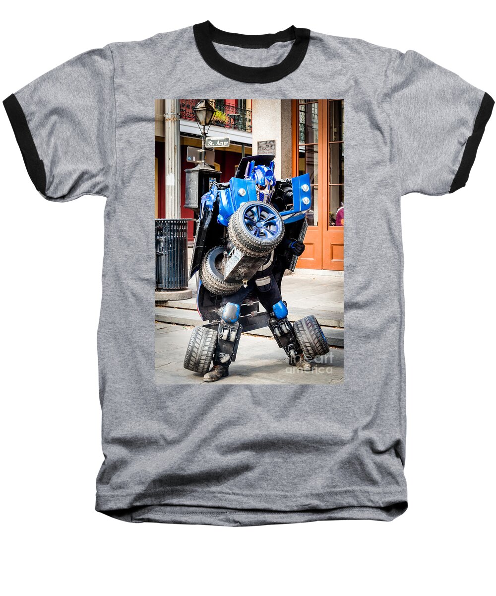 Mime Baseball T-Shirt featuring the photograph Transformer Man in French Quarter by Kathleen K Parker