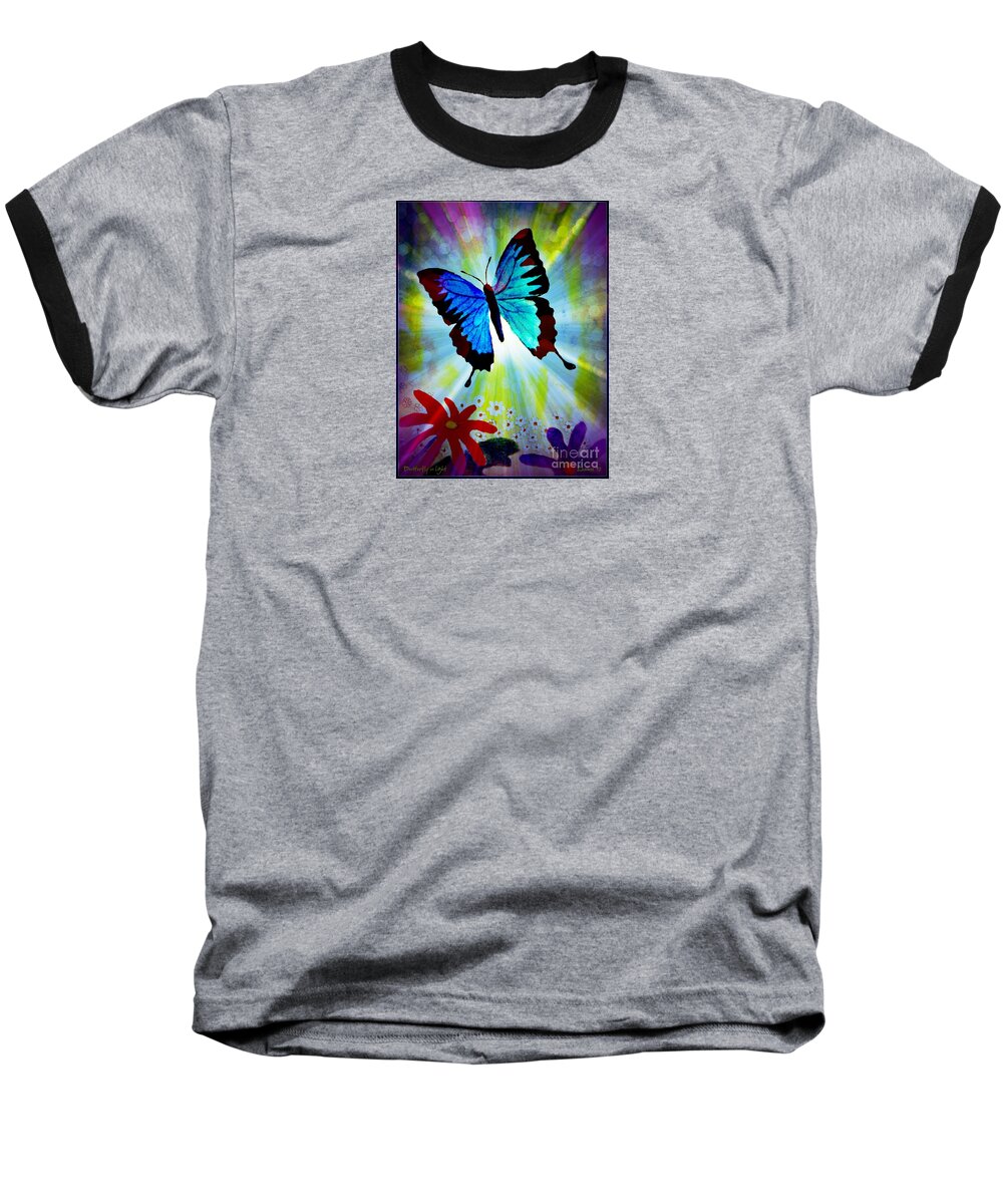Butterfly Baseball T-Shirt featuring the mixed media Transformation by Leanne Seymour