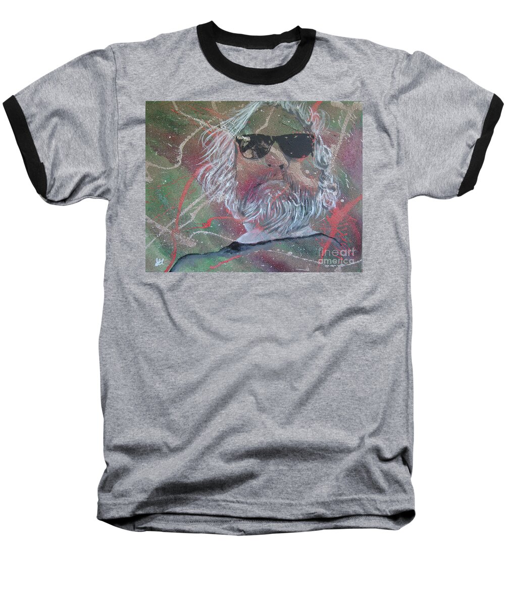 Jeff Knor Baseball T-Shirt featuring the painting Travel Safe In The Cosmos by Stuart Engel