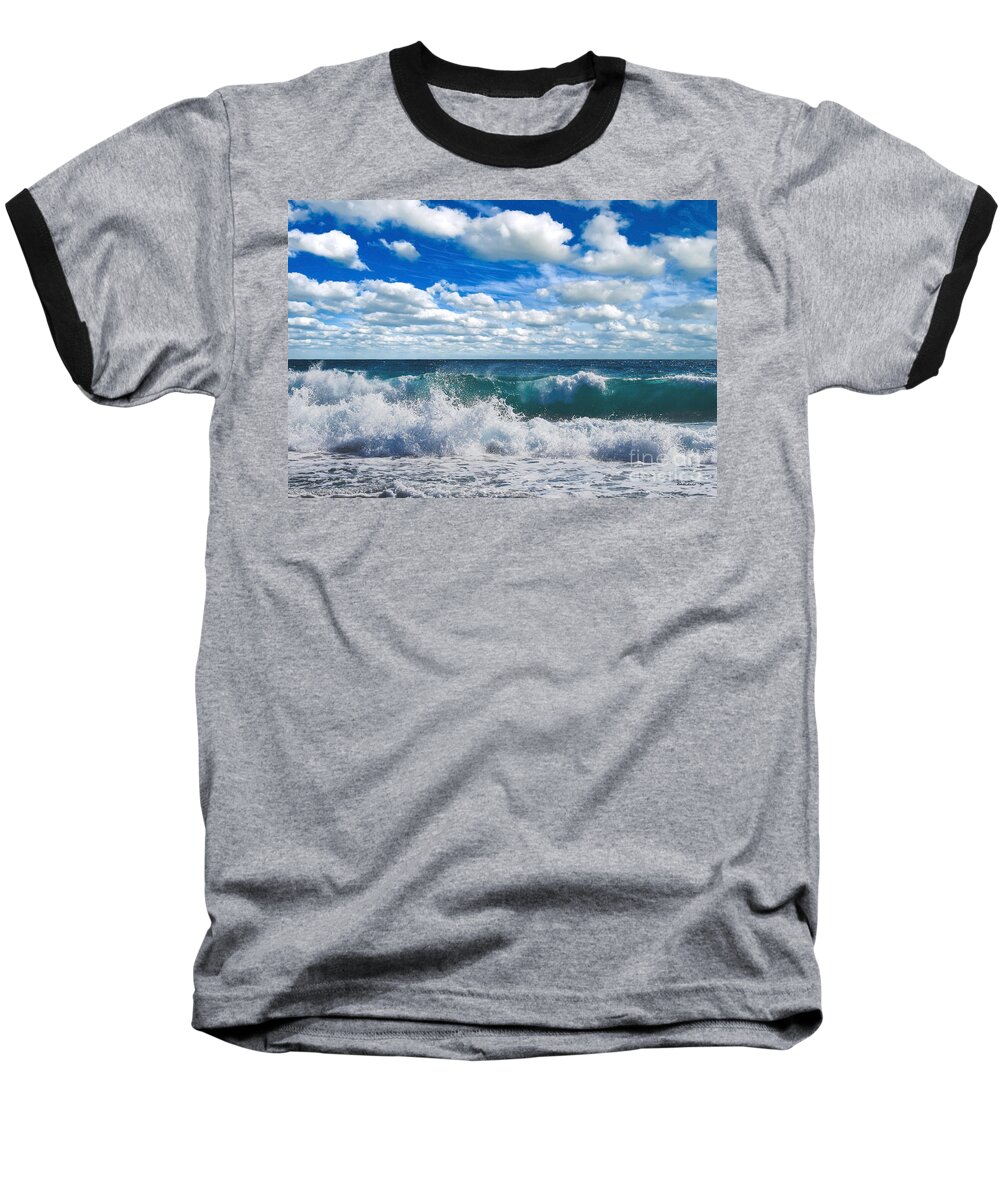 Beach Baseball T-Shirt featuring the photograph Treasure Coast Beach Seascape Florida 728 by Ricardos Creations