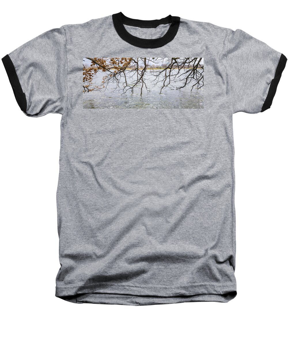Lake Baseball T-Shirt featuring the photograph Tree Branches Over Lake by Lynn Hansen