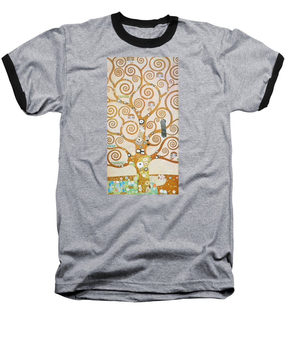 Gustav Klimt Baseball T-Shirt featuring the painting Tree Of Life Detail by Gustav Klimt
