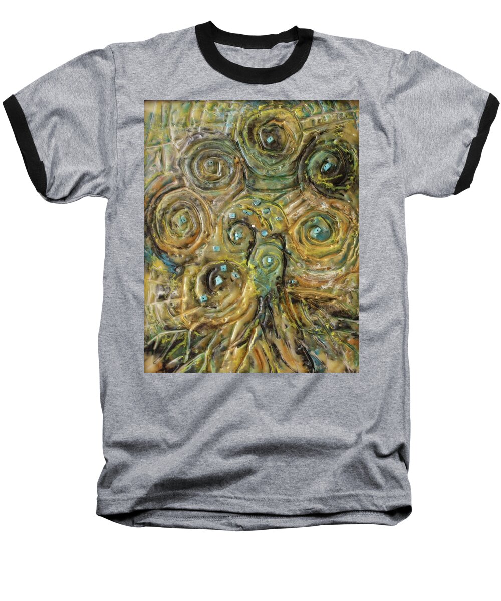 Tree Of Life Baseball T-Shirt featuring the mixed media Tree Of Swirls by Gitta Brewster