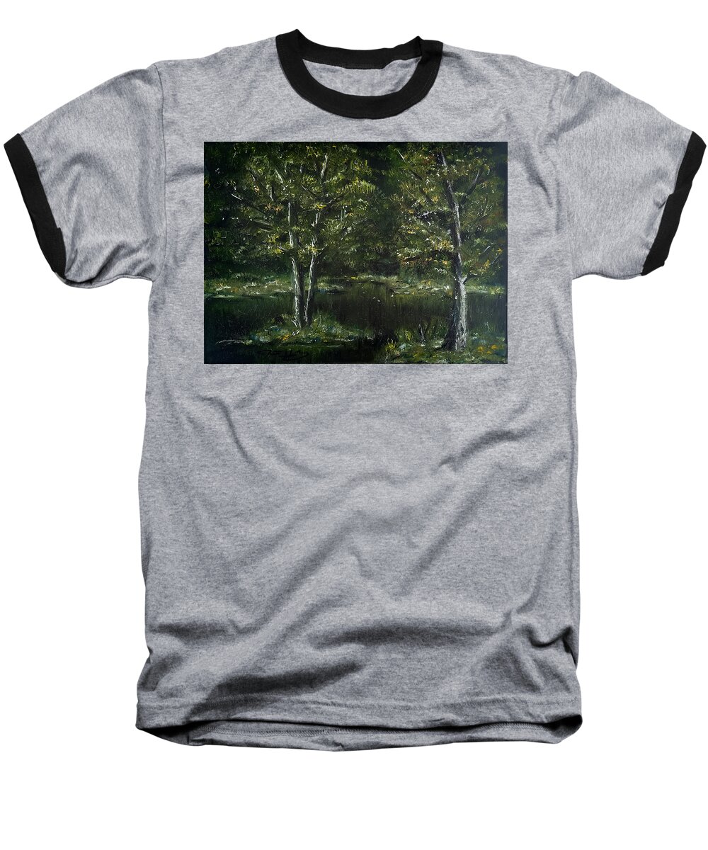 Baseball T-Shirt featuring the painting Trees 2016 by Jessie Henry