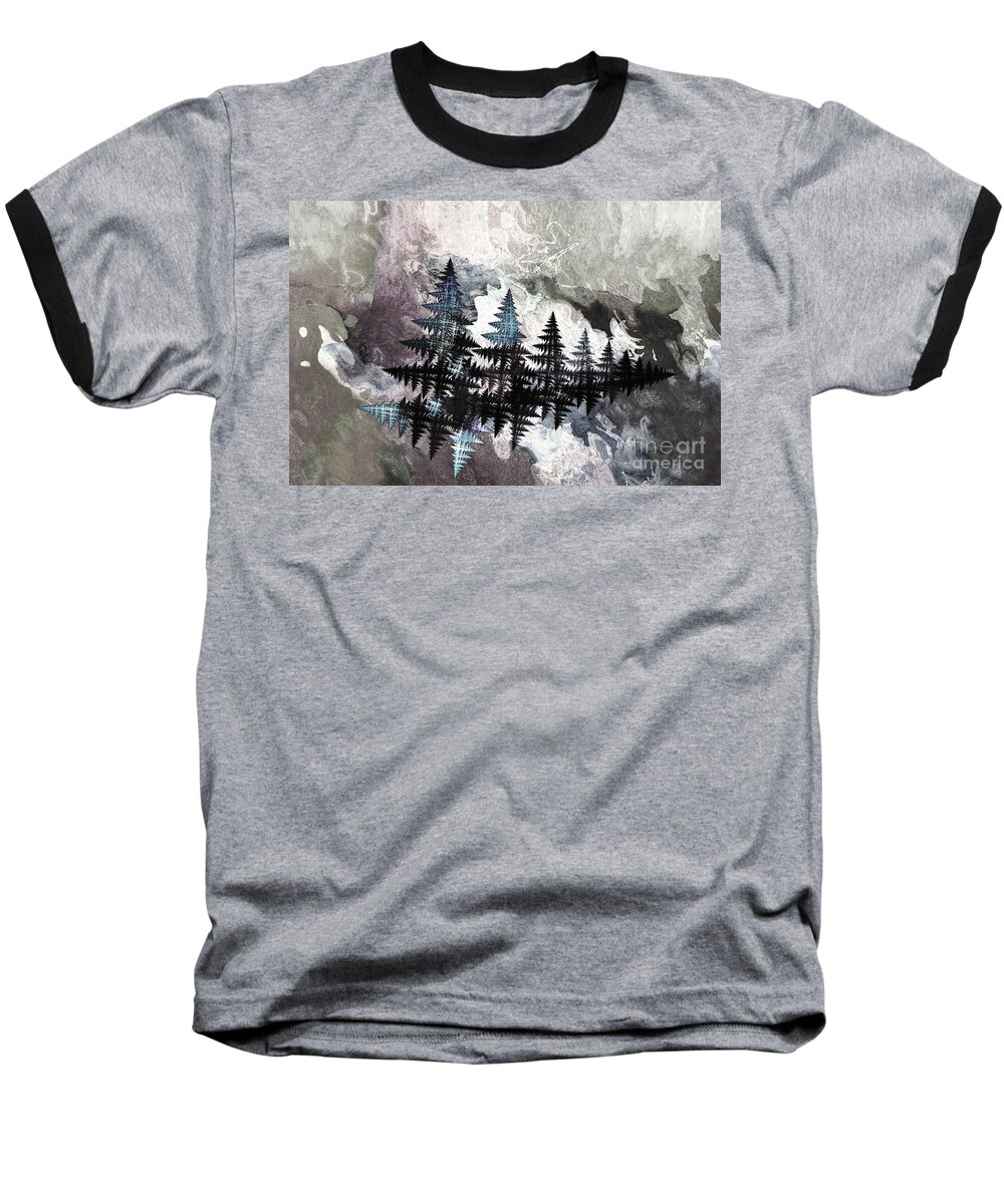 Abstract Baseball T-Shirt featuring the digital art Trees by Geraldine DeBoer