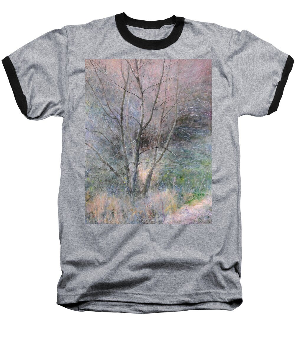 Trees Baseball T-Shirt featuring the painting Trees in Light by Harry Robertson