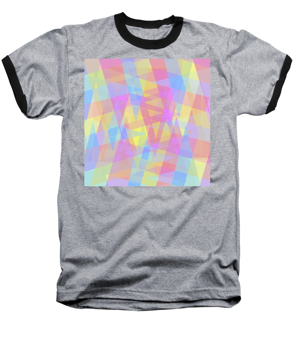 Triangles Baseball T-Shirt featuring the digital art Triangle Jumble 2 by Shawna Rowe
