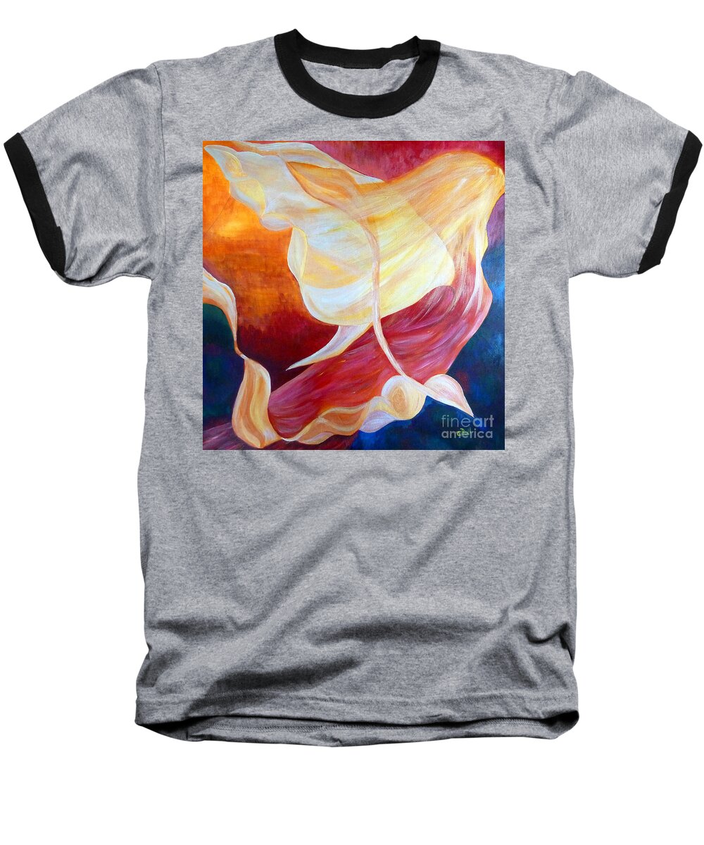 Angel Baseball T-Shirt featuring the painting Tribute to an Angel by Claire Bull
