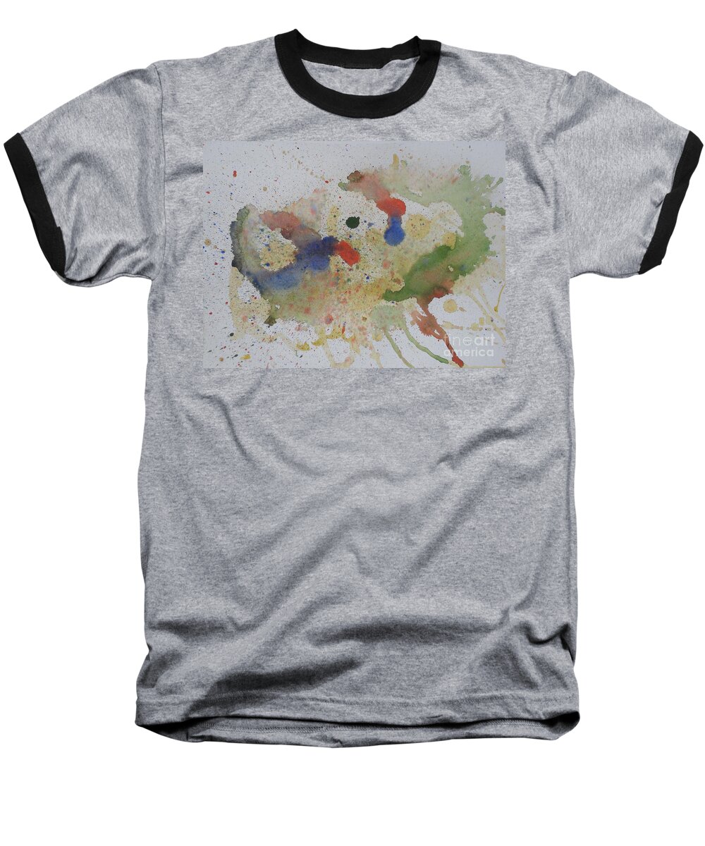 Rooster Baseball T-Shirt featuring the painting Triple Rooster Race by Vicki Housel