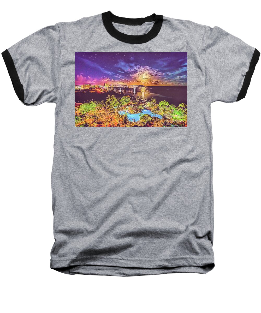 Guam Baseball T-Shirt featuring the digital art Tropical Dream by Ray Shiu