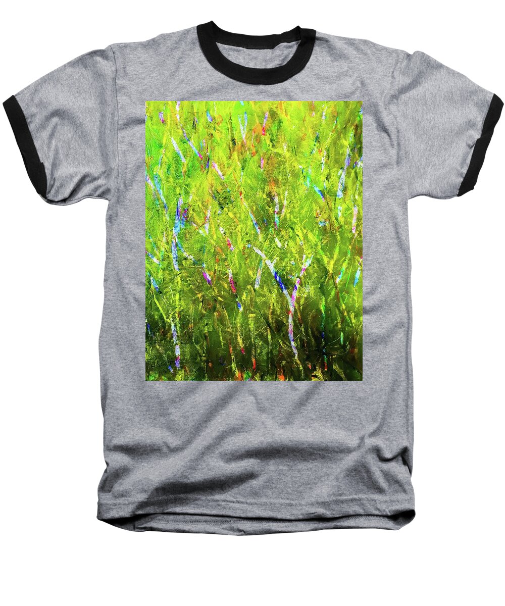 Landscape Baseball T-Shirt featuring the painting True by Heidi Scott