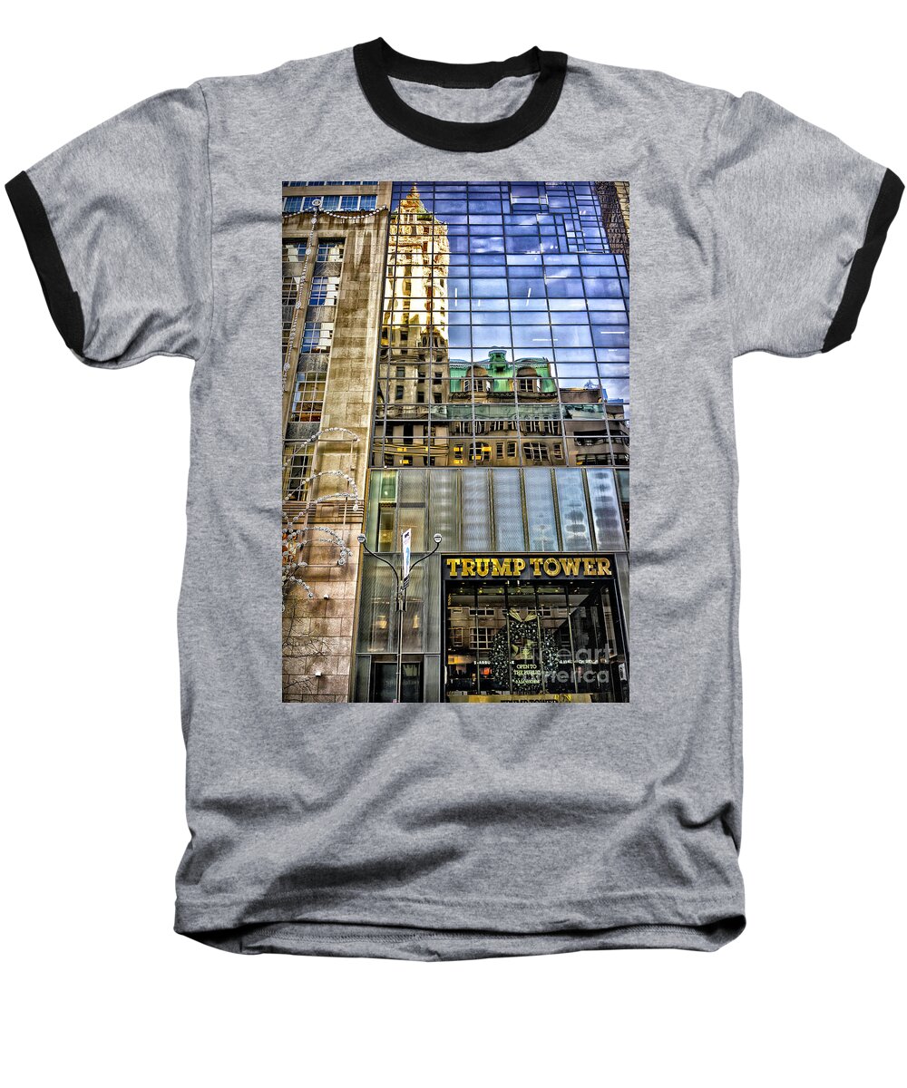Trump Baseball T-Shirt featuring the photograph Trump Tower With Reflections by Walt Foegelle