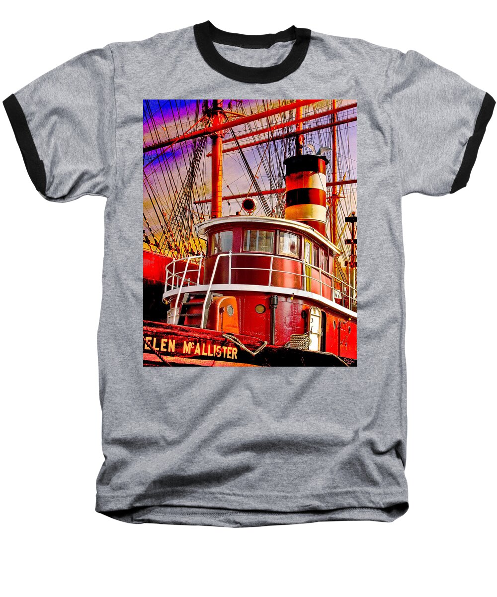 Tugboat Baseball T-Shirt featuring the photograph Tugboat Helen McAllister by Chris Lord